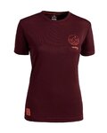 ROCDAY Tricou de ciclism cu mânecă scurtă - WOODY LADY - bordo