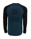 ROCDAY Tricou de ciclism cu mânecă lungă de vară - STAGE - negru/albastru