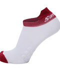 SANTINI Șosete de gleznă de ciclism - CLASSE - alb/bordo