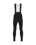 SANTINI Pantaloni de ciclism lungi cu bretele - SVOLTA WINTER - negru/portocaliu