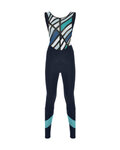 SANTINI Pantaloni de ciclism lungi cu bretele - CORAL RAGGIO LADY - albastru/negru