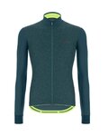 SANTINI Tricou de cilism pentru iarnă cu mânecă lungă - COLORE PURO WINTER - verde