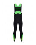 SANTINI Pantaloni de ciclism lungi cu bretele - COMMAND WINTER - verde/negru