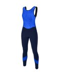 SANTINI Pantaloni de ciclism lungi cu bretele - CORAL BENGAL LADY - negru/albastru