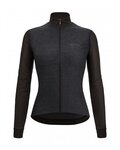 SANTINI Tricou de cilism pentru iarnă cu mânecă lungă - COLORE PURO LADY - negru