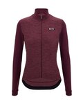 SANTINI Tricou de cilism pentru iarnă cu mânecă lungă - PURE LADY - bordo