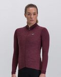 SANTINI Tricou de cilism pentru iarnă cu mânecă lungă - PURE LADY - bordo