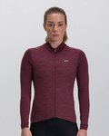 SANTINI Tricou de cilism pentru iarnă cu mânecă lungă - PURE LADY - bordo