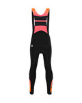 SANTINI Pantaloni de ciclism lungi cu bretele - COMMAND WINTER - portocaliu/negru