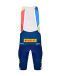SANTINI Pantaloni scurți de ciclism cu bretele - LIDL TREK 2024 TEAM ORIGINAL - roșu/albastru