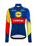 SANTINI Tricou de cilism pentru iarnă cu mânecă lungă - LIDL TREK 2024 - galben/roșu/albastru