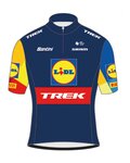 SANTINI Tricou de ciclism cu mânecă scurtă - LIDL TREK 2024 KIDS - galben/roșu/albastru
