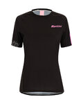 SANTINI Tricou de ciclism cu mânecă scurtă - SASSO MTB LADY - negru/roz