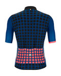 SANTINI Tricou de ciclism cu mânecă scurtă - MITO GRIDO - roz/negru/albastru