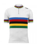 SANTINI Tricou de ciclism cu mânecă scurtă - UCI EROICA - alb/curcubeu