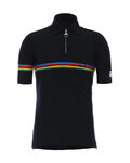 SANTINI Tricou de ciclism cu mânecă scurtă - UCI RAINBOW WOOL - curcubeu/negru