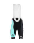 SANTINI Pantaloni scurți de ciclism cu bretele - TEAM BIANCHI 2019 - negru/turcoaz