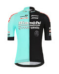 SANTINI Tricou de ciclism cu mânecă scurtă - TEAM BIANCHI 2019 - negru/turcoaz