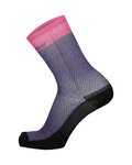 SANTINI Șosete clasice de ciclism - RITMO - albastru/roz/negru