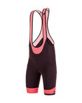 SANTINI Pantaloni scurți de ciclism cu bretele - KARMA MILLE - bordo/roz