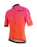 SANTINI Tricou de ciclism cu mânecă scurtă - TONO PURO - roz/bordo/portocaliu