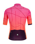 SANTINI Tricou de ciclism cu mânecă scurtă - TONO PURO - roz/bordo/portocaliu