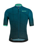 SANTINI Tricou de ciclism cu mânecă scurtă - TONO PURO - albastru/turcoaz