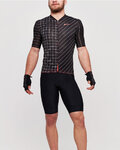 SANTINI Tricoul și pantaloni scurți de ciclism - SLEEK DINAMO - alb/negru