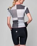 SANTINI Tricoul și pantaloni scurți de ciclism - TONO SFERA LADY - alb/negru
