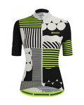 SANTINI Tricou de ciclism cu mânecă scurtă - GIADA OPTIC LADY - galben/alb/negru