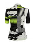 SANTINI Tricou de ciclism cu mânecă scurtă - GIADA OPTIC LADY - galben/alb/negru