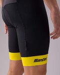 SANTINI Pantaloni scurți de ciclism cu bretele - TOUR DE FRANCE 2022 - galben/negru