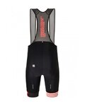 SANTINI Pantaloni scurți de ciclism cu bretele - TOUR DE FRANCE 2022 - negru/roșu