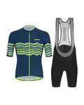 SANTINI Tricoul și pantaloni scurți de ciclism - TONO PROFILO - negru/verde