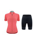 SANTINI Tricoul și pantaloni scurți de ciclism - COLORE PURO LADY - roz/negru