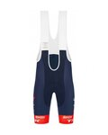 SANTINI Pantaloni scurți de ciclism cu bretele - TREK SEGAFREDO 2022 FAN LINE - albastru/roșu