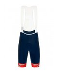 SANTINI Pantaloni scurți de ciclism cu bretele - TREK SEGAFREDO 2022 ORIGINAL - roșu/albastru