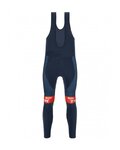 SANTINI Pantaloni de ciclism lungi cu bretele - TREK SEGAFREDO 2022 FAN LINE WINTER - roșu/albastru