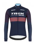SANTINI Tricou de cilism pentru iarnă cu mânecă lungă - TREK 2022 FACTORY RACING CX WINTER - roz/albastru