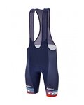 SANTINI Pantaloni scurți de ciclism cu bretele - TREK FACTORY RACING 2023 - albastru