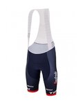 SANTINI Pantaloni scurți de ciclism cu bretele - TREK SEGAFREDO 2023 ORIGINAL - albastru/roșu