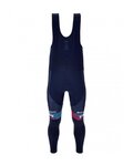 SANTINI Pantaloni de ciclism lungi cu bretele - TREK 2023 FACTORY RACING WINTER - albastru