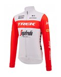 SANTINI Tricou de cilism pentru iarnă cu mânecă lungă - TREK SEGAFREDO 2023 WINTER - roșu/alb