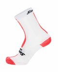 SANTINI Șosete clasice de ciclism - X IRONMAN DEA - alb/roz