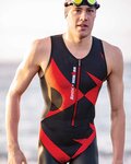 SANTINI Salopetă de ciclism - X IRONMAN CUPIO - negru/roșu