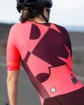 SANTINI Salopetă de ciclism - X IRONMAN CUPIO LADY - roz/bordo