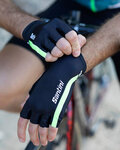 SANTINI Mănuși de ciclism fără degete - X IRONMAN VIS - negru/verde