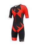 SANTINI Salopetă de ciclism - X IRONMAN CUPIO - negru/roșu