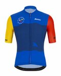 SANTINI Tricou de ciclism cu mânecă scurtă - NIBALI SQUALO - roșu/albastru/galben