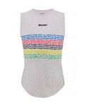 SANTINI Tricou de ciclism fără mâneci - UCI WORLD CHAMPION  - alb/curcubeu